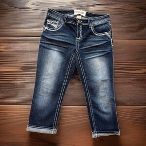 Hydraulic Gramercy Womens Size 10 Blue Cropped Stretch Jean Thick Stitch